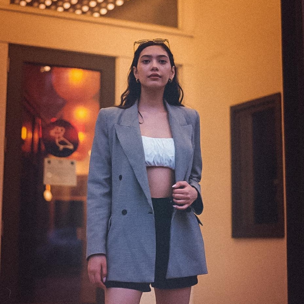 Zara Checked Double Breasted Blazer Size Small